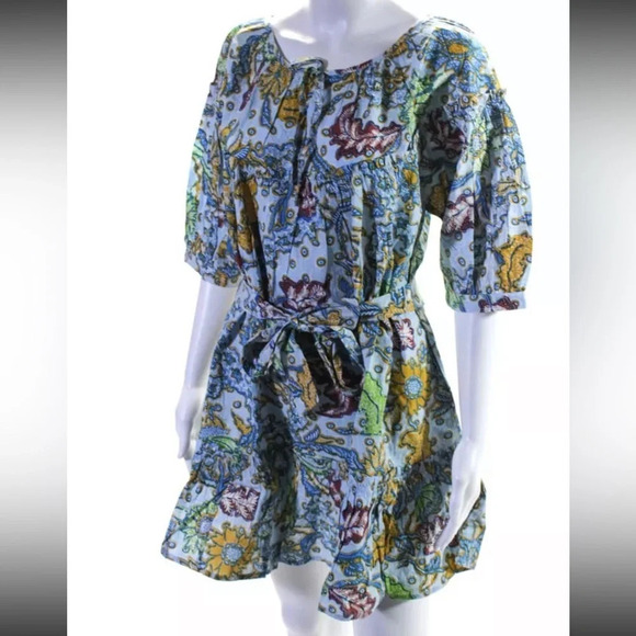 Suzi Kondi $325 NWT Coastal Batik Vari Ruffle Dress Paradeisos Batik Size XS - Picture 5 of 13